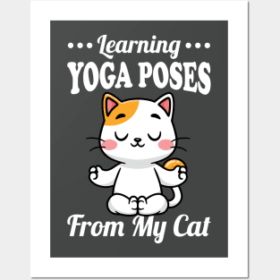 Learning Yoga Poses From My Cat Posters and Art